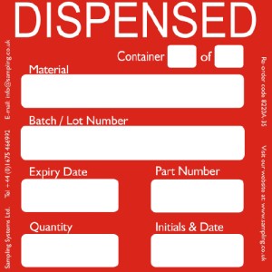 "Dispensed" Quality Control Labels