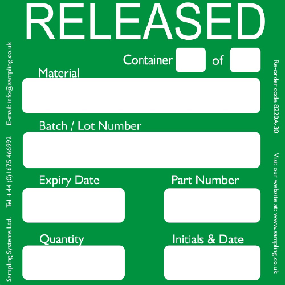 "Released" Quality Control Labels